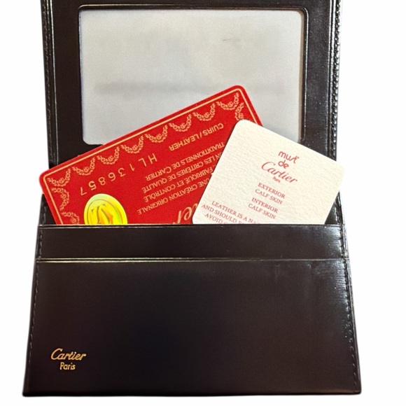 Authentic Vintage Must de Cartier Black Calfskin Card Holder & ID Wallet - Picture 3 of 3